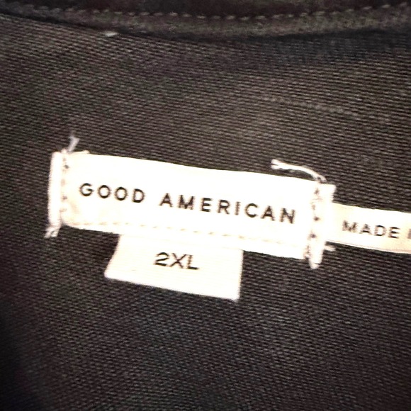 Good American Fit For Success Denim Jumpsuit Women 2XL Black Stretch Minimalist - Picture 7 of 16